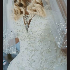 Beautiful white beaded wedding dress